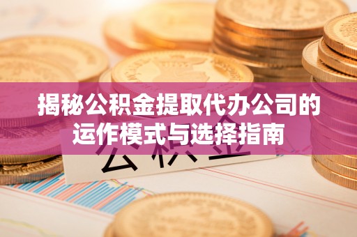 肇州揭秘公积金提取代办公司的运作模式与选择指南