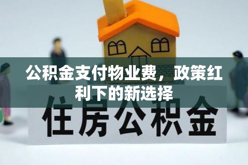 肇州公积金支付物业费，政策红利下的新选择