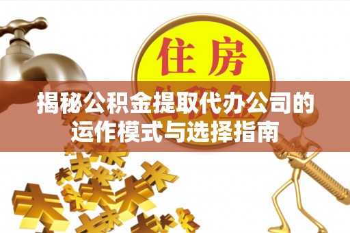 肇州揭秘公积金提取代办公司的运作模式与选择指南