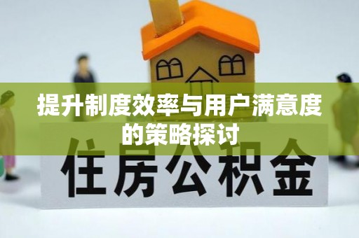 肇州提升制度效率与用户满意度的策略探讨